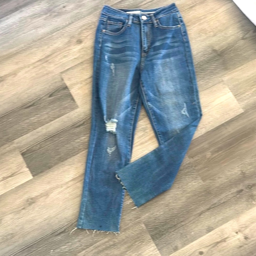 *Donated *YMI Blue Straight Leg Jeans with Distressed Details